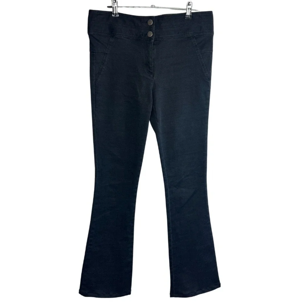 Veronica Beard Beverly High‎ Rise Skinny Flare Jeans Black Size 4 Double Button